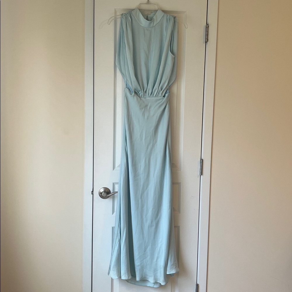 Bardot Aqua High Neck Gown